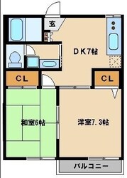 シャトーサシダＡの物件間取画像